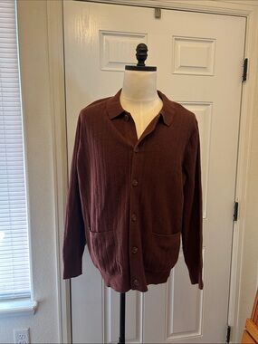 Men’s NWT Brown Goodfellow & Co Button-Front Cardigan Size Large
